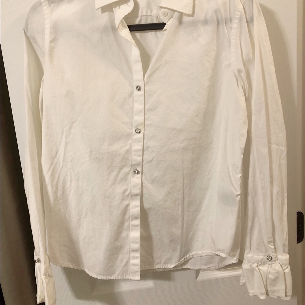 Ralph Lauren Women’s White Blouse with Pleated Cuffs, Size: Petite Medium